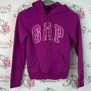 GAP sweater hoodie shiny logo purple Kids Magenta Hoodie